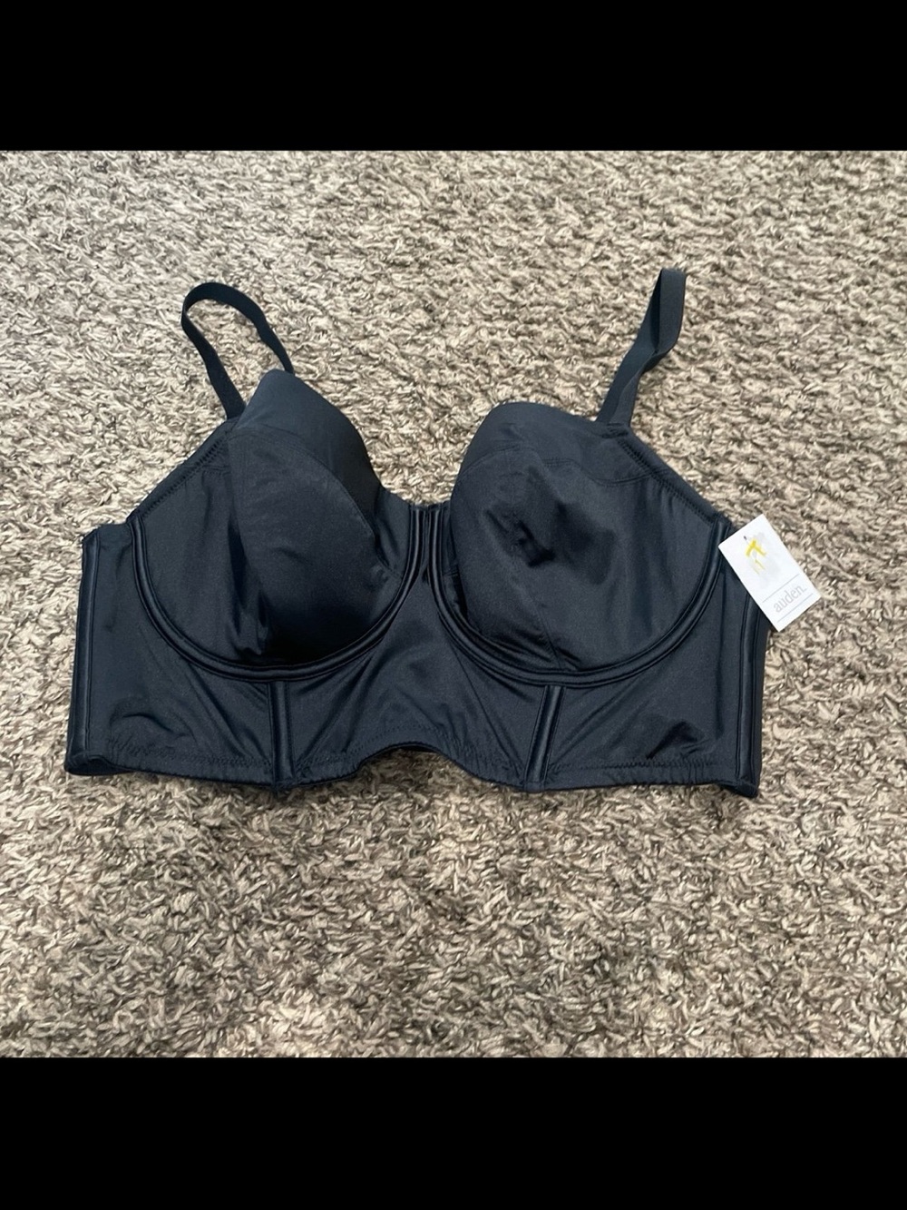 Auden NWT long line corset style bra, black size XXL